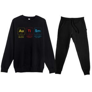 Autism Awareness Women Elements Periodic Table ASD Premium Crewneck Sweatsuit Set