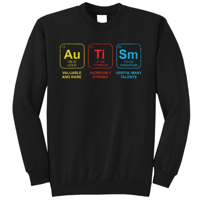 Autism Awareness Women Elements Periodic Table ASD Tall Sweatshirt