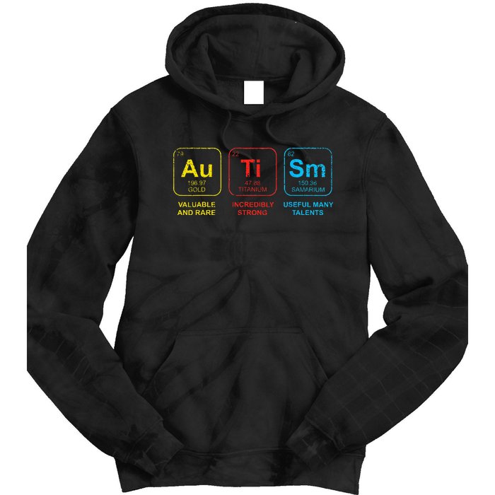 Autism Awareness Women Elements Periodic Table ASD Tie Dye Hoodie