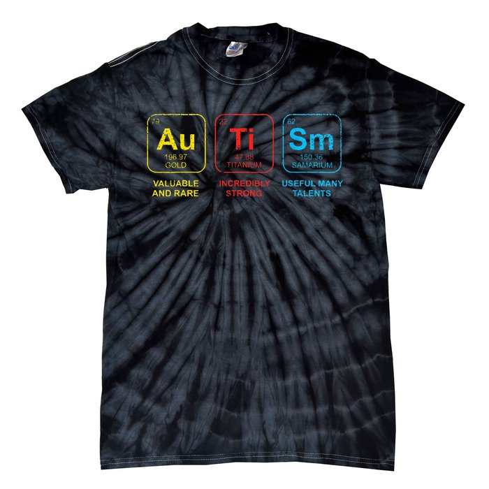 Autism Awareness Women Elements Periodic Table ASD Tie-Dye T-Shirt