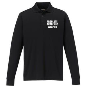 Absolute Academic Weapon Funny Trend Performance Long Sleeve Polo