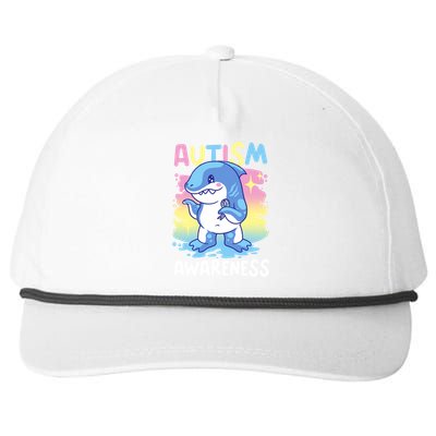 Autism Awareness With A Shark For Autism Gift Snapback Five-Panel Rope Hat