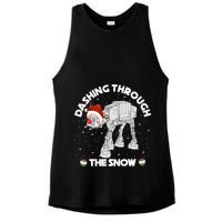 At At Walker Dashing Through The Snow Christmas Funny Ladies PosiCharge Tri-Blend Wicking Tank