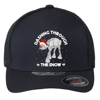 At At Walker Dashing Through The Snow Christmas Funny Flexfit Unipanel Trucker Cap