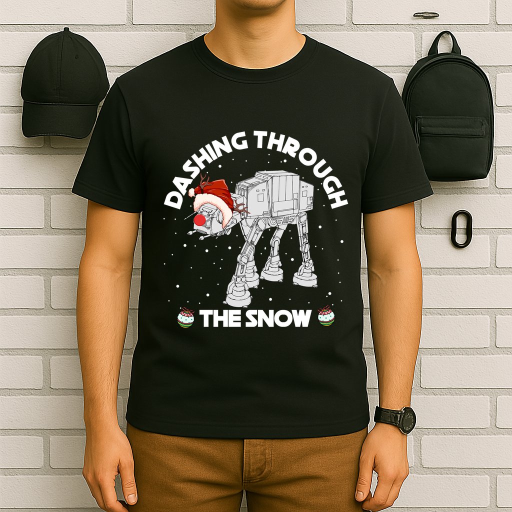 At At Walker Dashing Through The Snow Christmas Funny T-Shirt