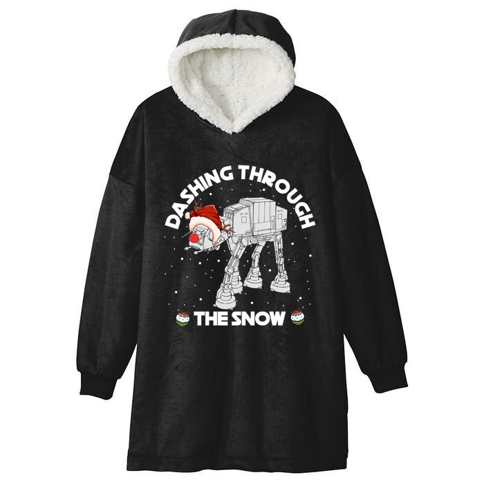 At At Walker Dashing Through The Snow Christmas Funny Hooded Wearable Blanket
