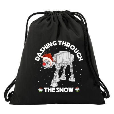 At At Walker Dashing Through The Snow Christmas Funny Drawstring Bag