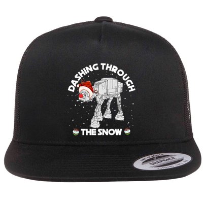 At At Walker Dashing Through The Snow Christmas Funny Flatbill Hat