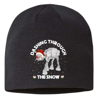 At At Walker Dashing Through The Snow Christmas Funny Sustainable Beanie