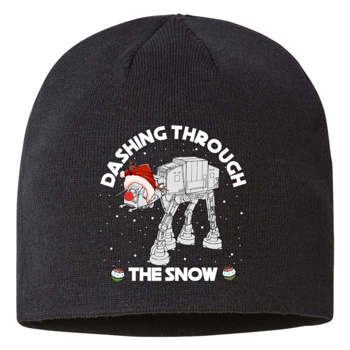 At At Walker Dashing Through The Snow Christmas Funny Sustainable Beanie