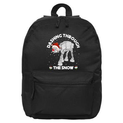 At At Walker Dashing Through The Snow Christmas Funny 16 in Basic Backpack
