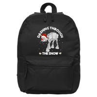 At At Walker Dashing Through The Snow Christmas Funny 16 in Basic Backpack