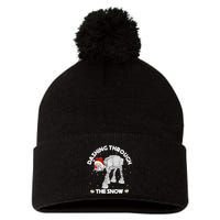 At At Walker Dashing Through The Snow Christmas Funny Pom Pom 12in Knit Beanie