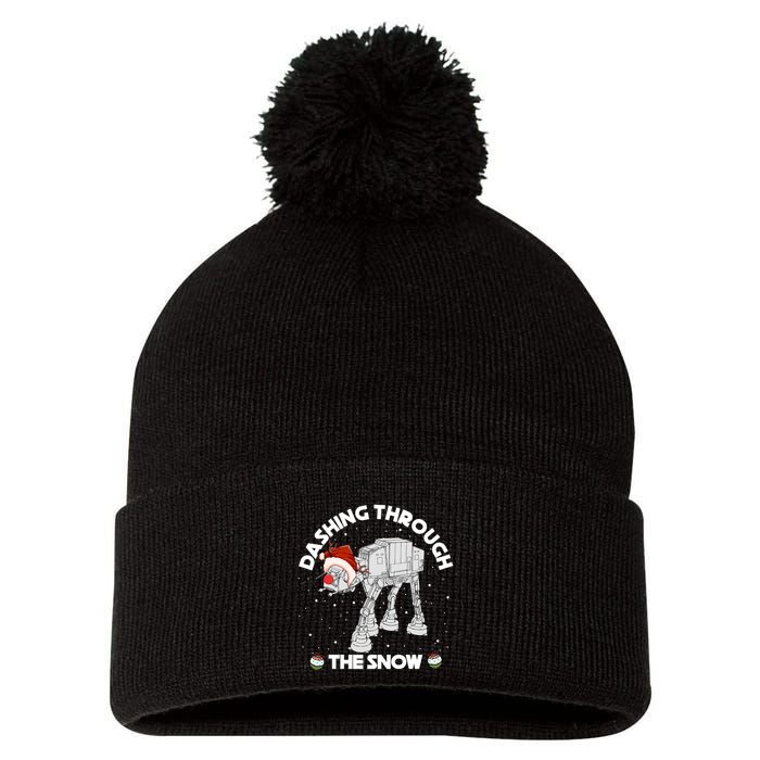 At At Walker Dashing Through The Snow Christmas Funny Pom Pom 12in Knit Beanie