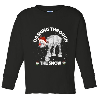 At At Walker Dashing Through The Snow Christmas Funny Toddler Long Sleeve Shirt