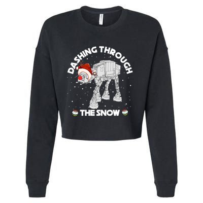 At At Walker Dashing Through The Snow Christmas Funny Cropped Pullover Crew