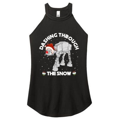 At At Walker Dashing Through The Snow Christmas Funny Women's Perfect Tri Rocker Tank