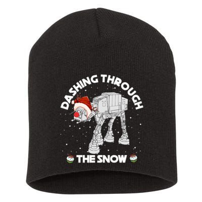 At At Walker Dashing Through The Snow Christmas Funny Short Acrylic Beanie