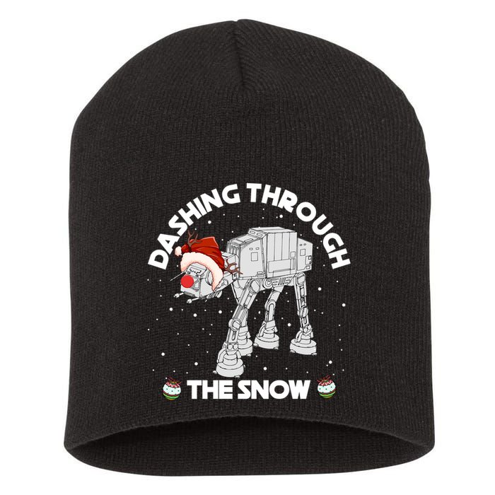 At At Walker Dashing Through The Snow Christmas Funny Short Acrylic Beanie