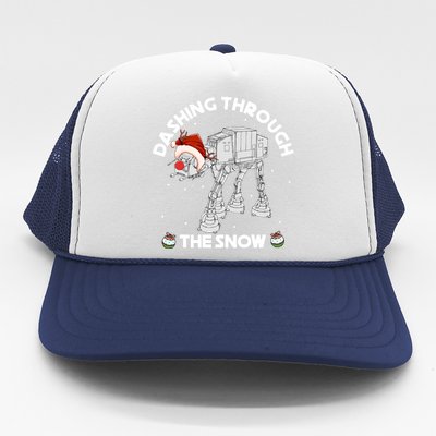 At At Walker Dashing Through The Snow Christmas Funny Trucker Hat