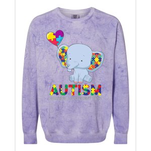 Autism Awareness Walking A Different Path Elephant Colorblast Crewneck Sweatshirt