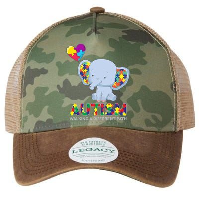 Autism Awareness Walking A Different Path Elephant Legacy Tie Dye Trucker Hat