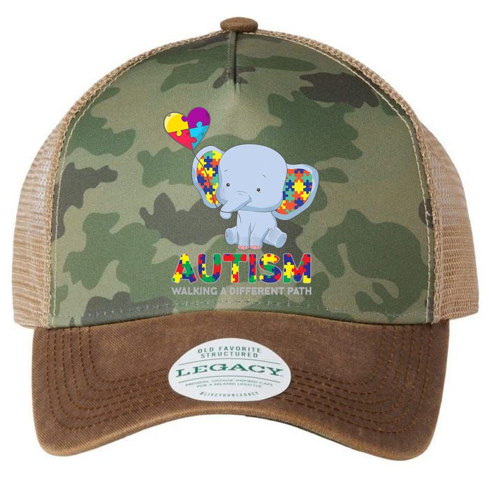 Autism Awareness Walking A Different Path Elephant Legacy Tie Dye Trucker Hat