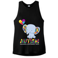 Autism Awareness Walking A Different Path Elephant Ladies PosiCharge Tri-Blend Wicking Tank