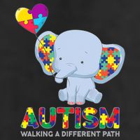 Autism Awareness Walking A Different Path Elephant 7 Panel Mesh Trucker Snapback Hat