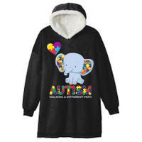 Autism Awareness Walking A Different Path Elephant Hooded Wearable Blanket