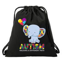 Autism Awareness Walking A Different Path Elephant Drawstring Bag
