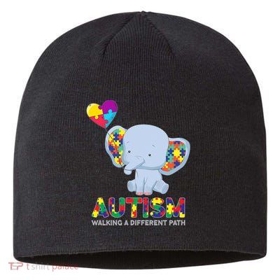 Autism Awareness Walking A Different Path Elephant Sustainable Beanie