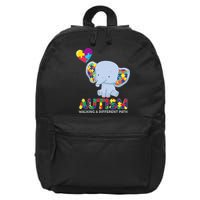Autism Awareness Walking A Different Path Elephant 16 in Basic Backpack