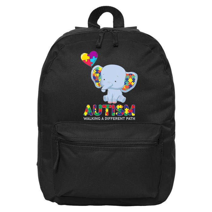 Autism Awareness Walking A Different Path Elephant 16 in Basic Backpack