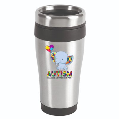 Autism Awareness Walking A Different Path Elephant 16oz Travel Tumbler