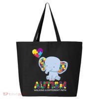 Autism Awareness Walking A Different Path Elephant 25L Jumbo Tote