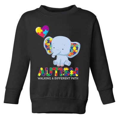 Autism Awareness Walking A Different Path Elephant Toddler Sweatshirt