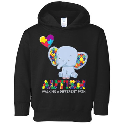 Autism Awareness Walking A Different Path Elephant Toddler Hoodie