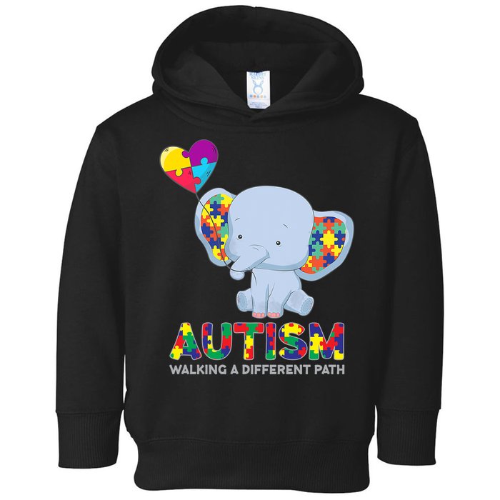 Autism Awareness Walking A Different Path Elephant Toddler Hoodie