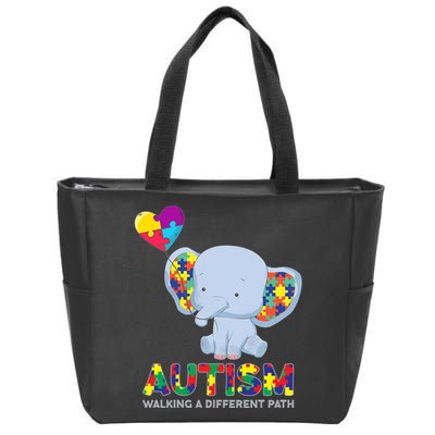 Autism Awareness Walking A Different Path Elephant Zip Tote Bag