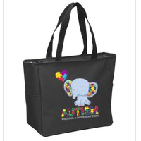 Autism Awareness Walking A Different Path Elephant Zip Tote Bag