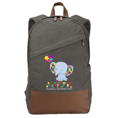 Autism Awareness Walking A Different Path Elephant Cotton Canvas Backpack