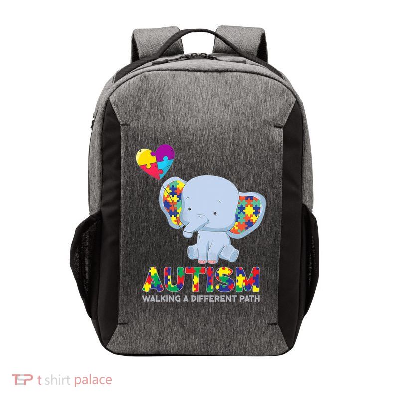Autism Awareness Walking A Different Path Elephant Vector Backpack