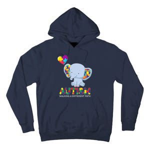 Autism Awareness Walking A Different Path Elephant Tall Hoodie