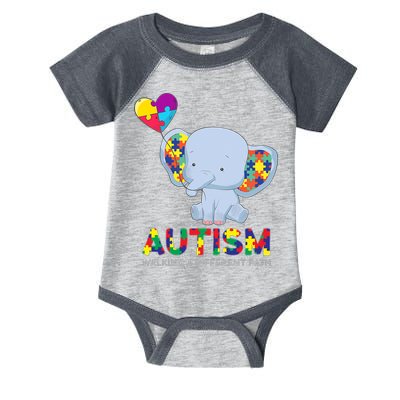 Autism Awareness Walking A Different Path Elephant Infant Baby Jersey Bodysuit