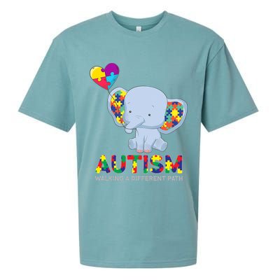 Autism Awareness Walking A Different Path Elephant Sueded Cloud Jersey T-Shirt