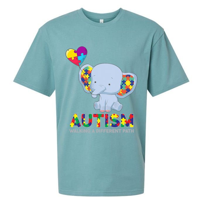 Autism Awareness Walking A Different Path Elephant Sueded Cloud Jersey T-Shirt