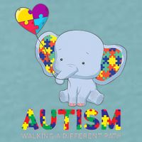 Autism Awareness Walking A Different Path Elephant Sueded Cloud Jersey T-Shirt