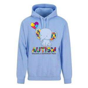 Autism Awareness Walking A Different Path Elephant Unisex Surf Hoodie