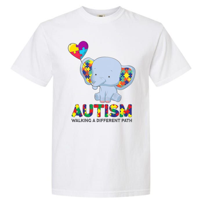 Autism Awareness Walking A Different Path Elephant Garment-Dyed Heavyweight T-Shirt